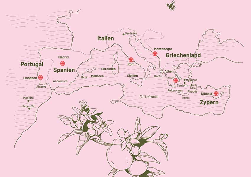 Europa Karte MIttelmeerraum