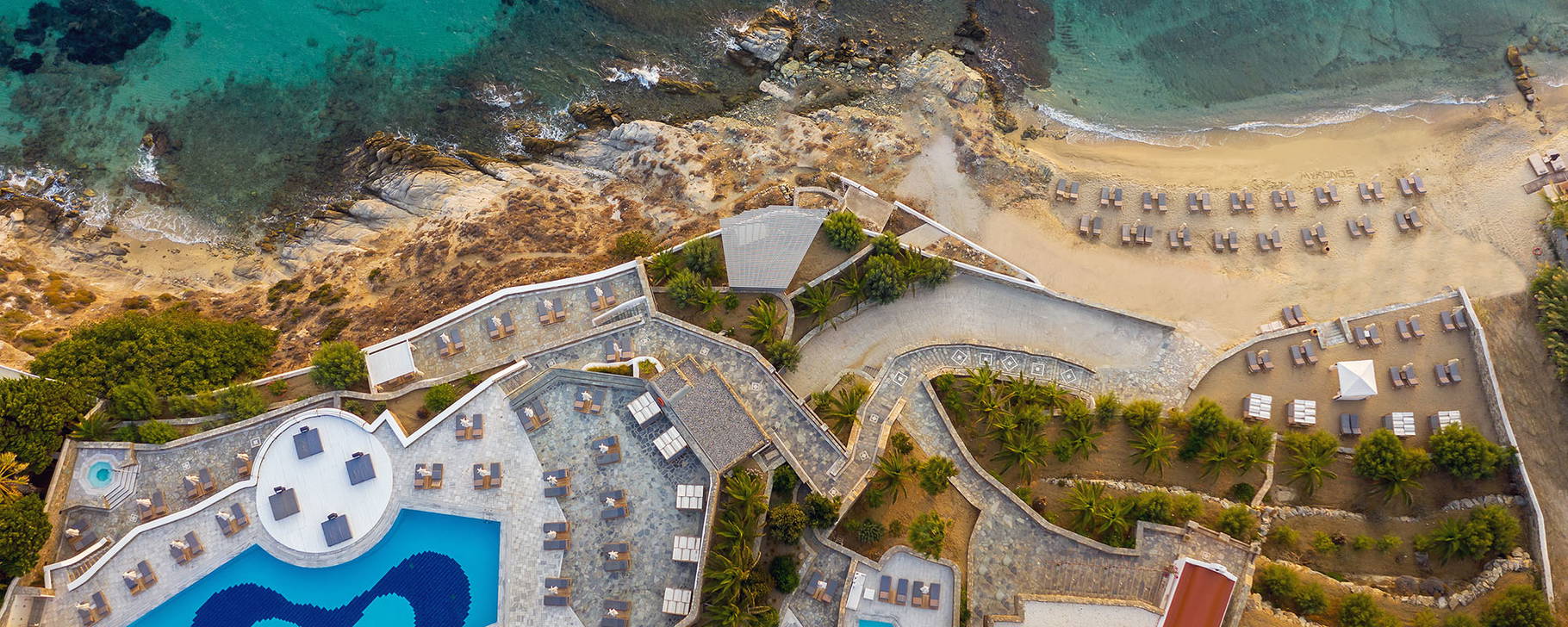 Pool und Strand - Mykonos Grand Hotel & Resort