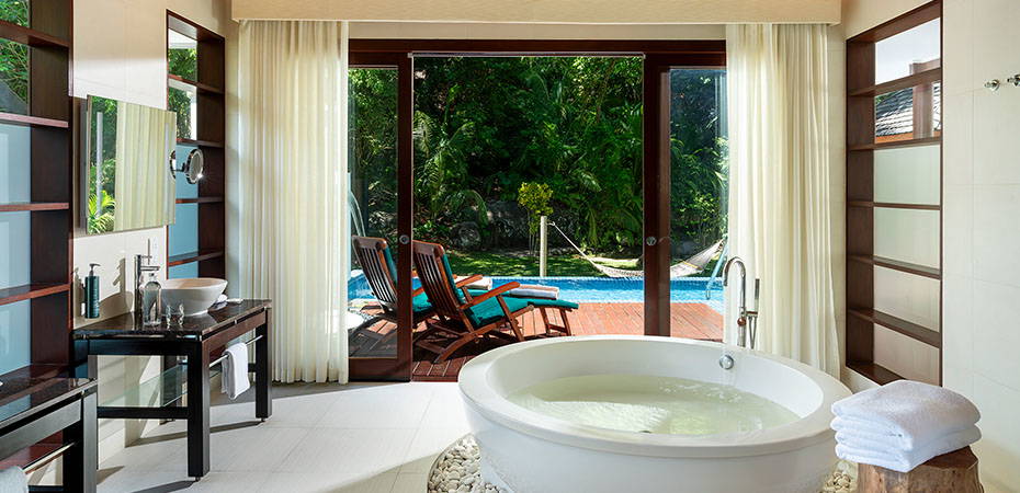 Badezimmer - Jungle Sanctuary Pool Villa - Niva Labriz Seychelles