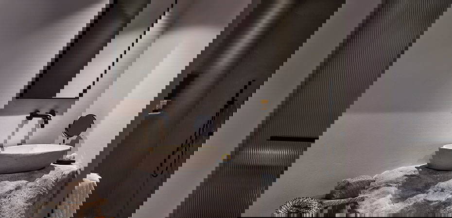 Bohemia Comfort Room Badezimmer - Amyth of Mykonos Agios Stefanos