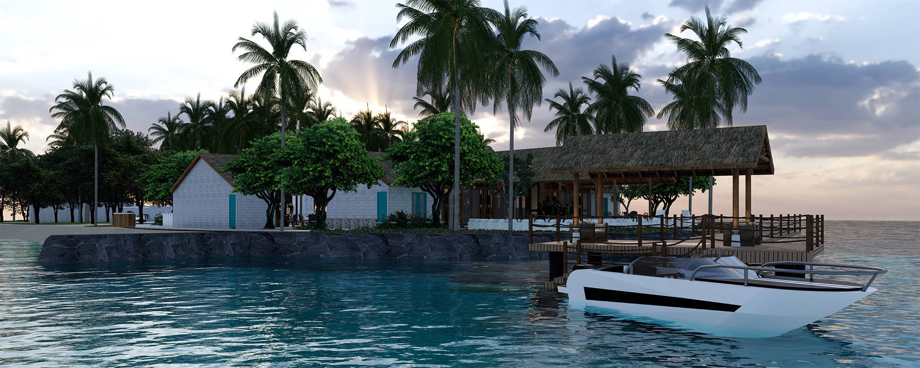 Ankunft mit dem Boot - Rah Gili Maldives