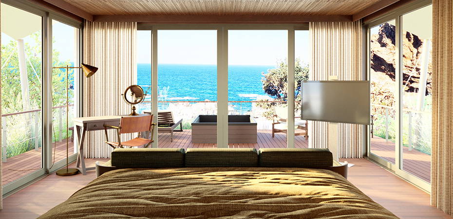Seafront Tented Pavilion with Hydrotherapy Mini-Pool - The Revery
