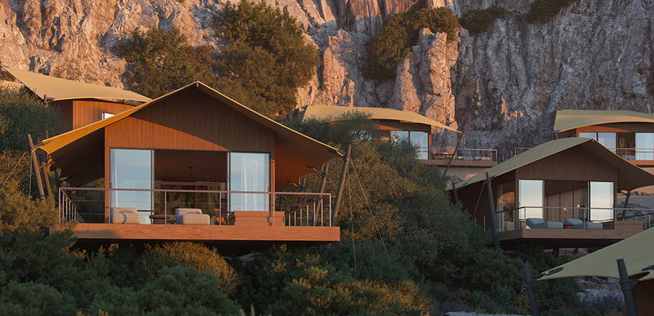 Cliffside Tented Pavilion with Hydrotherapy Mini-Pool - The Revery