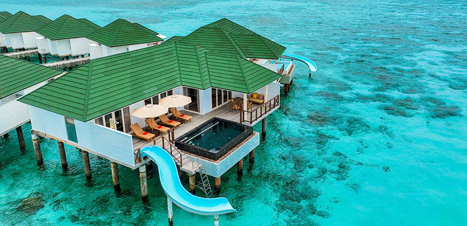 Water Pavilion with Pool + Slide - Siyam World Maldives